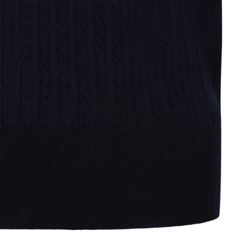 Gran Sasso Navy Sleeveless Knit Pullover.