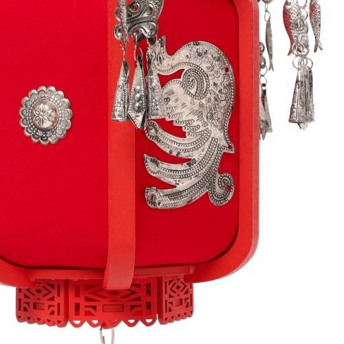 Hui Milano Red Embroidered Lantern-Inspired Bag.