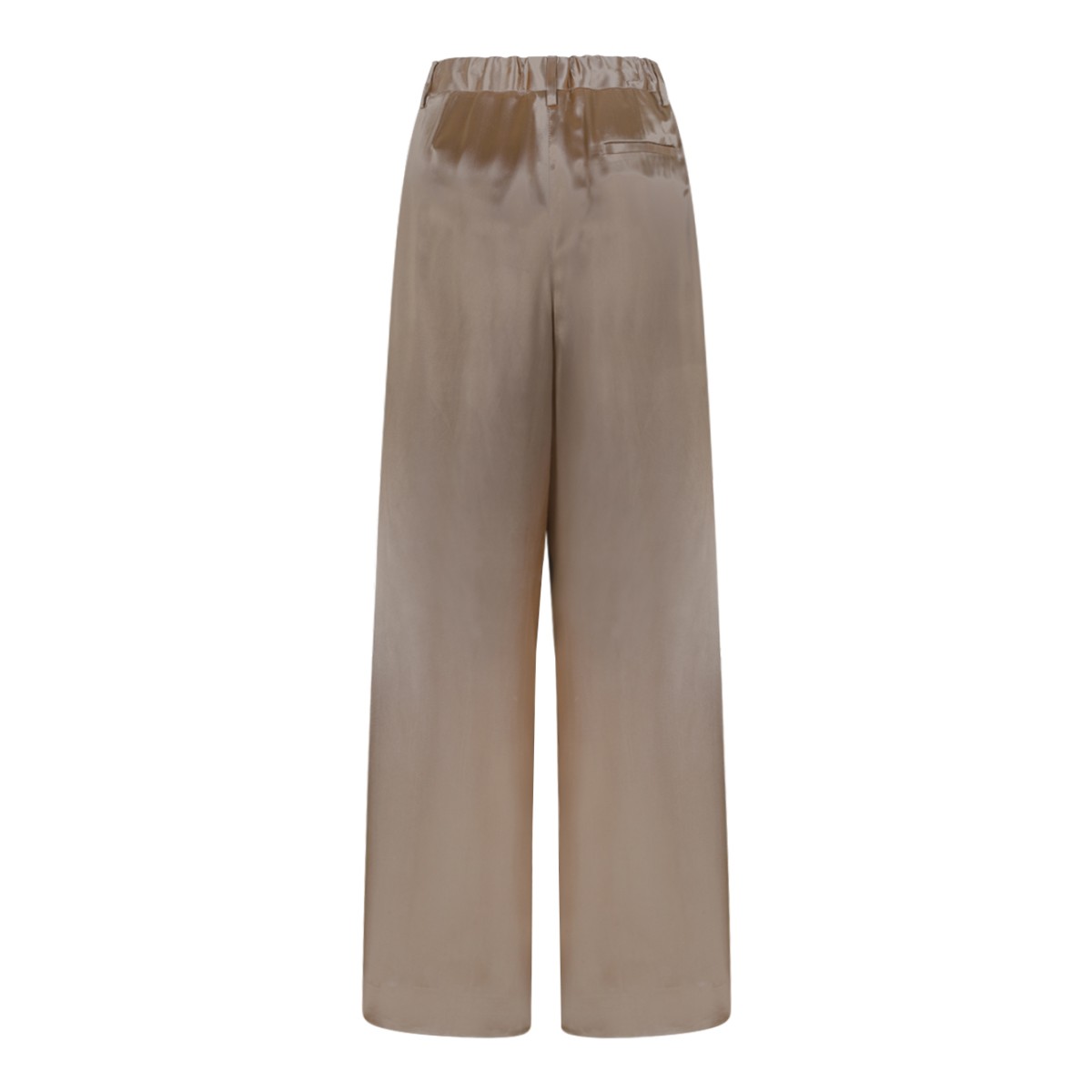 Fabiana Filippi Gold Satin Wide-Leg Trousers.  