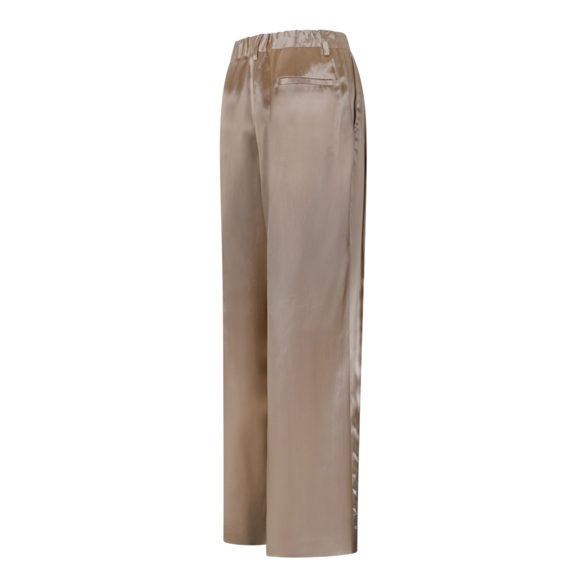 Fabiana Filippi Gold Satin Wide-Leg Trousers.  