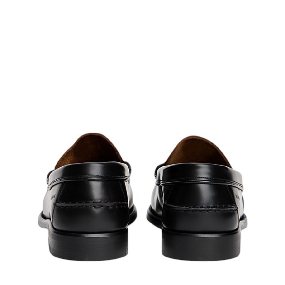 Tommy Hilfiger Black Leather Penny Loafers.