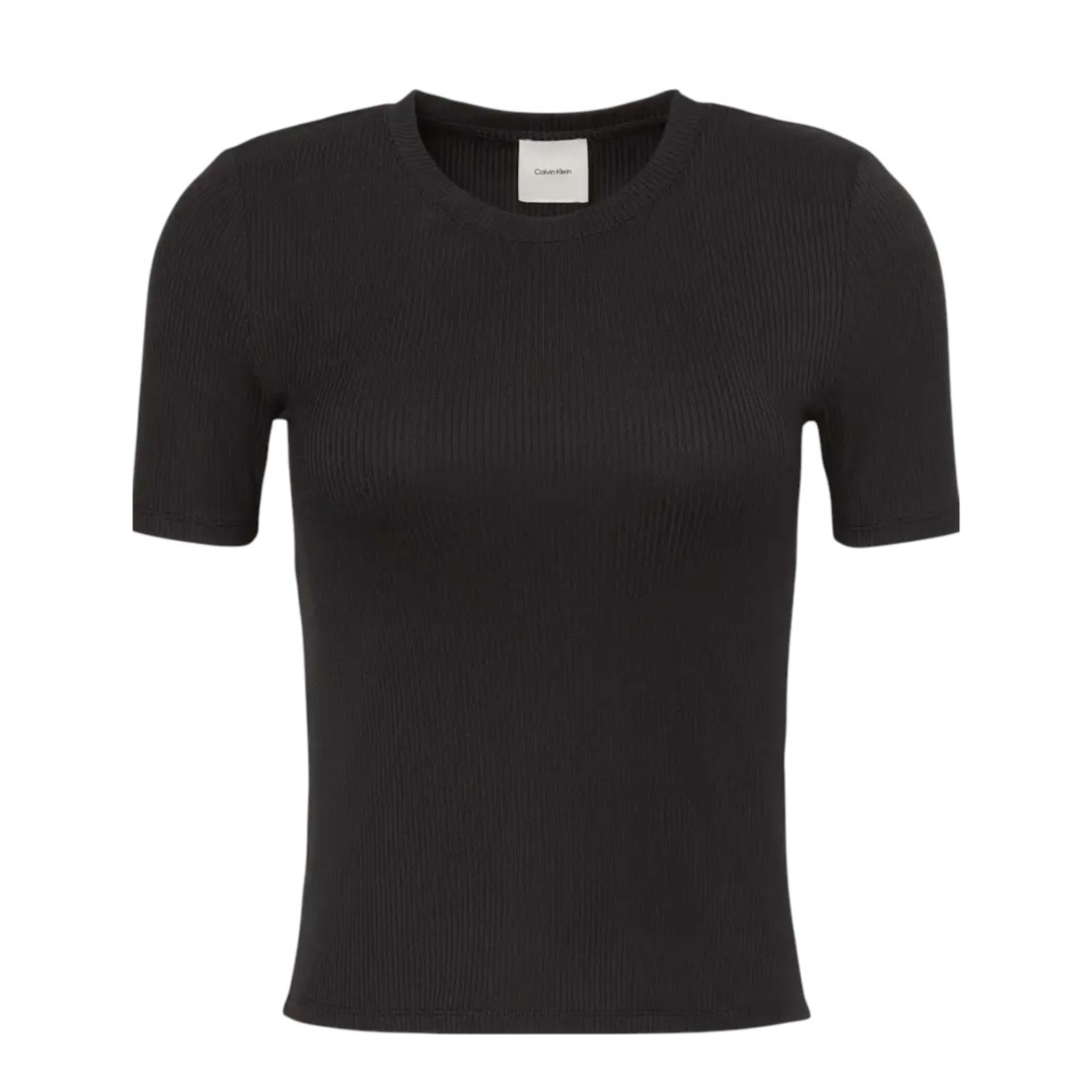 Calvin Klein Black Ribbed Knit T-Shirt.  