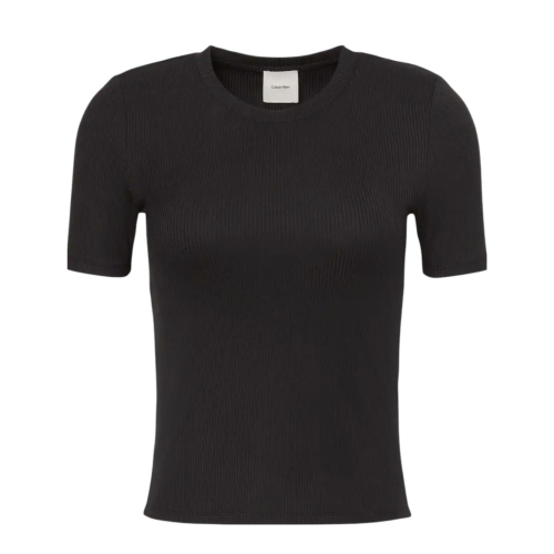 Calvin Klein Black Ribbed Knit T-Shirt.  