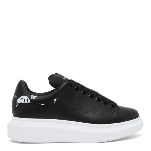 Alexander McQueen Black Leather Oversized Sole Sneakers.
