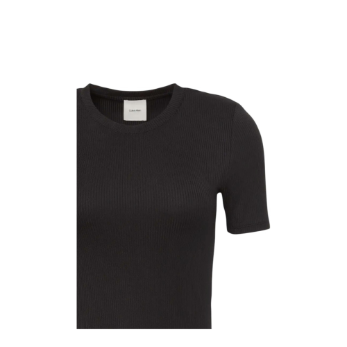 Calvin Klein Black Ribbed Knit T-Shirt.  