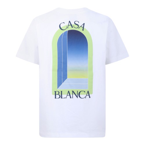 Casablanca White Printed Cotton T-Shirt. 