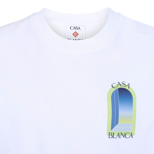 Casablanca White Printed Cotton T-Shirt. 