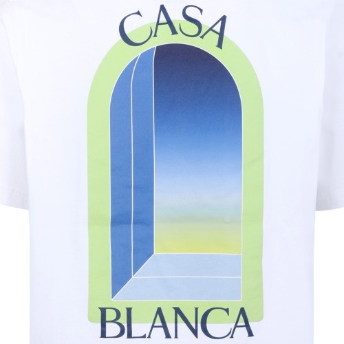 Casablanca White Printed Cotton T-Shirt. 