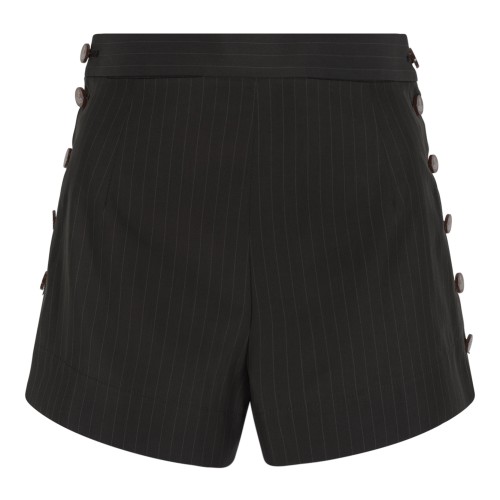 Vivienne Westwood Brown Pinstripe Buttoned Mini Skirt.