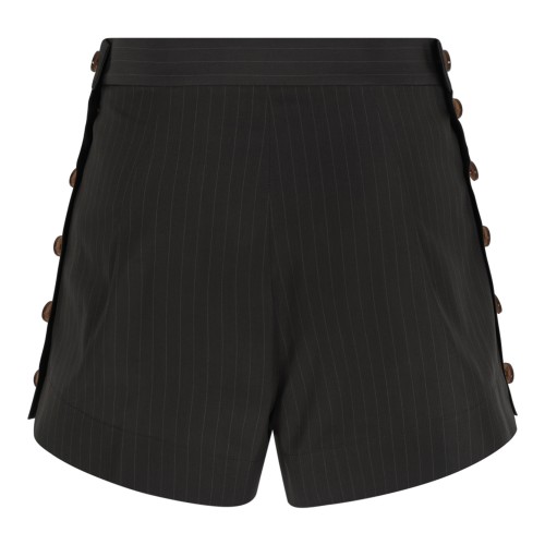 Vivienne Westwood Brown Pinstripe Buttoned Mini Skirt. 2