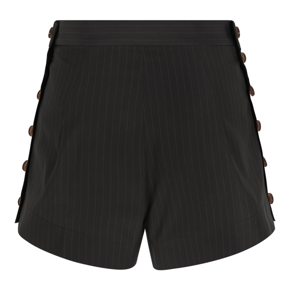 Vivienne Westwood Brown Pinstripe Buttoned Mini Skirt.