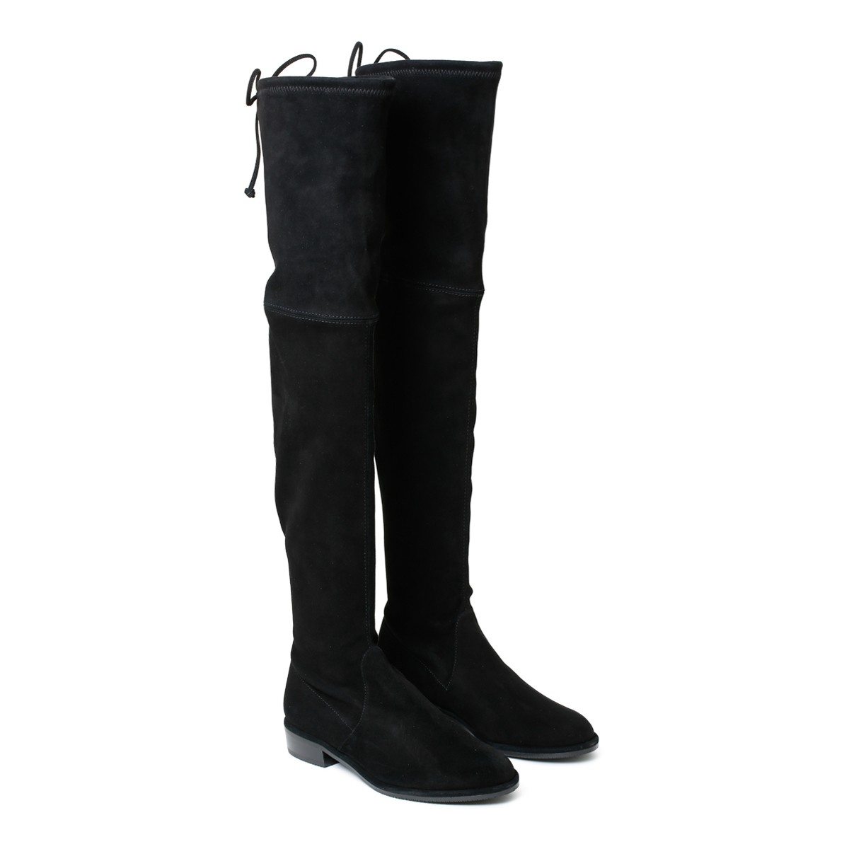 Stuart Weitzman Black Suede Over-the-Knee Boots.  