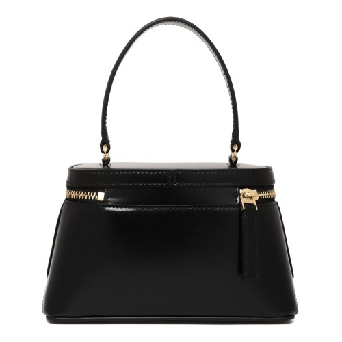 Givenchy Black Leather Top-Handle Bag with Chain Detail. 2
