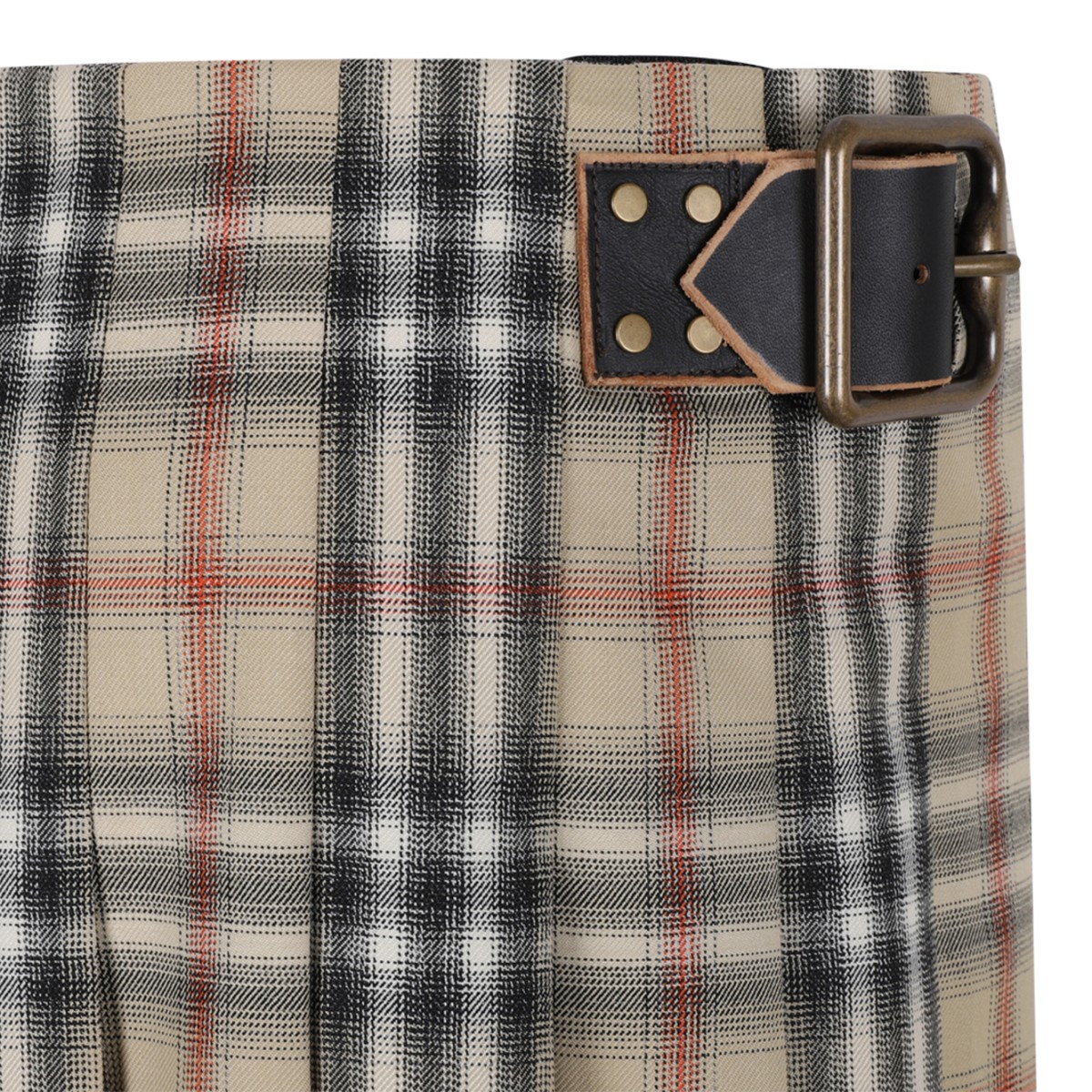 Burberry Beige Check Wool Mini Skirt.  