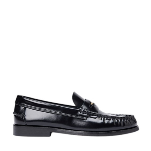 Tommy Hilfiger Black Leather Penny Loafers.  