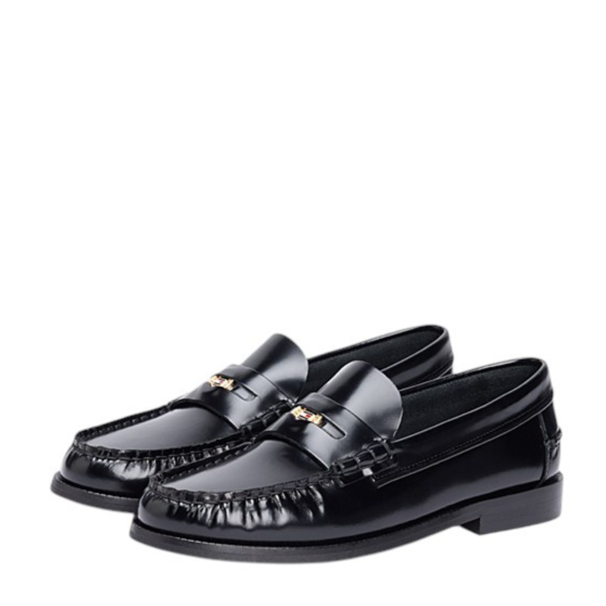 Tommy Hilfiger Black Leather Penny Loafers.  