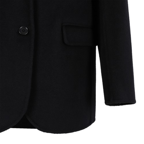 Anine Bing Dark Grey Washed Single-Breasted Blazer.