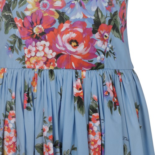 Dolce & Gabbana Light Blue Floral Midi Dress.