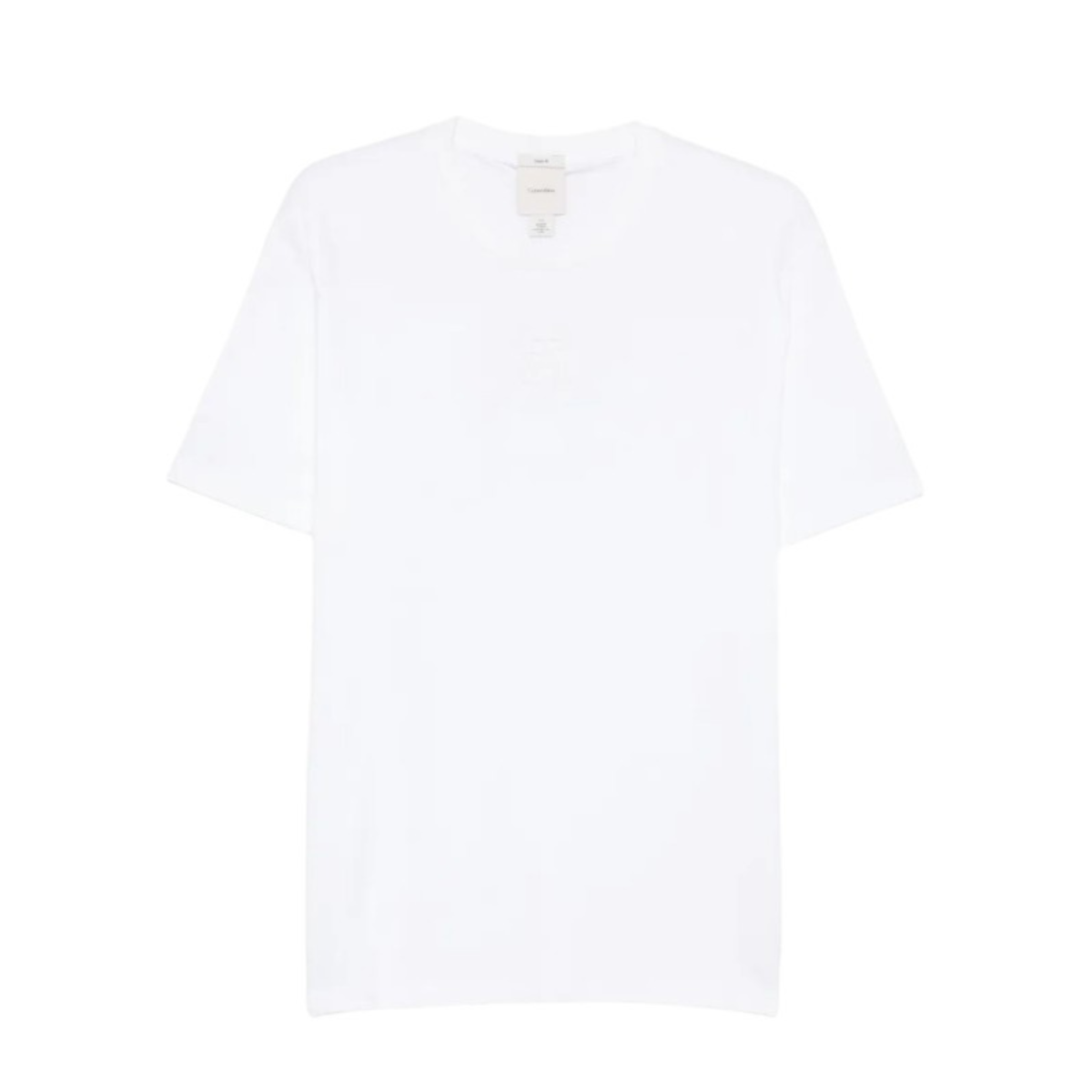 Calvin Klein White Cotton V-Neck T-Shirt.