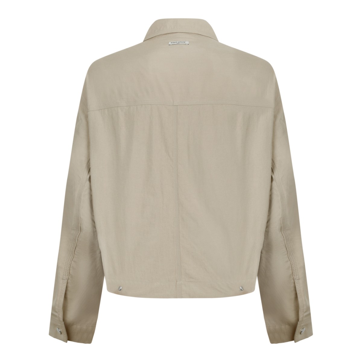 Maison Kitsun Beige Zip-Up Utility Jacket.