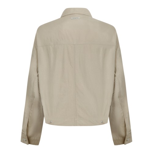 Maison Kitsun Beige Zip-Up Utility Jacket.