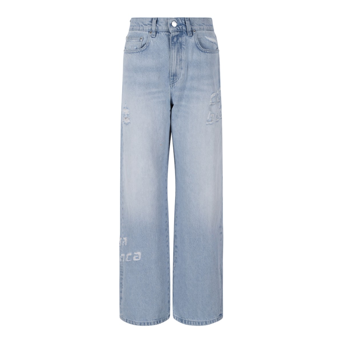 Casablanca Light Blue Patchwork Denim Jeans.