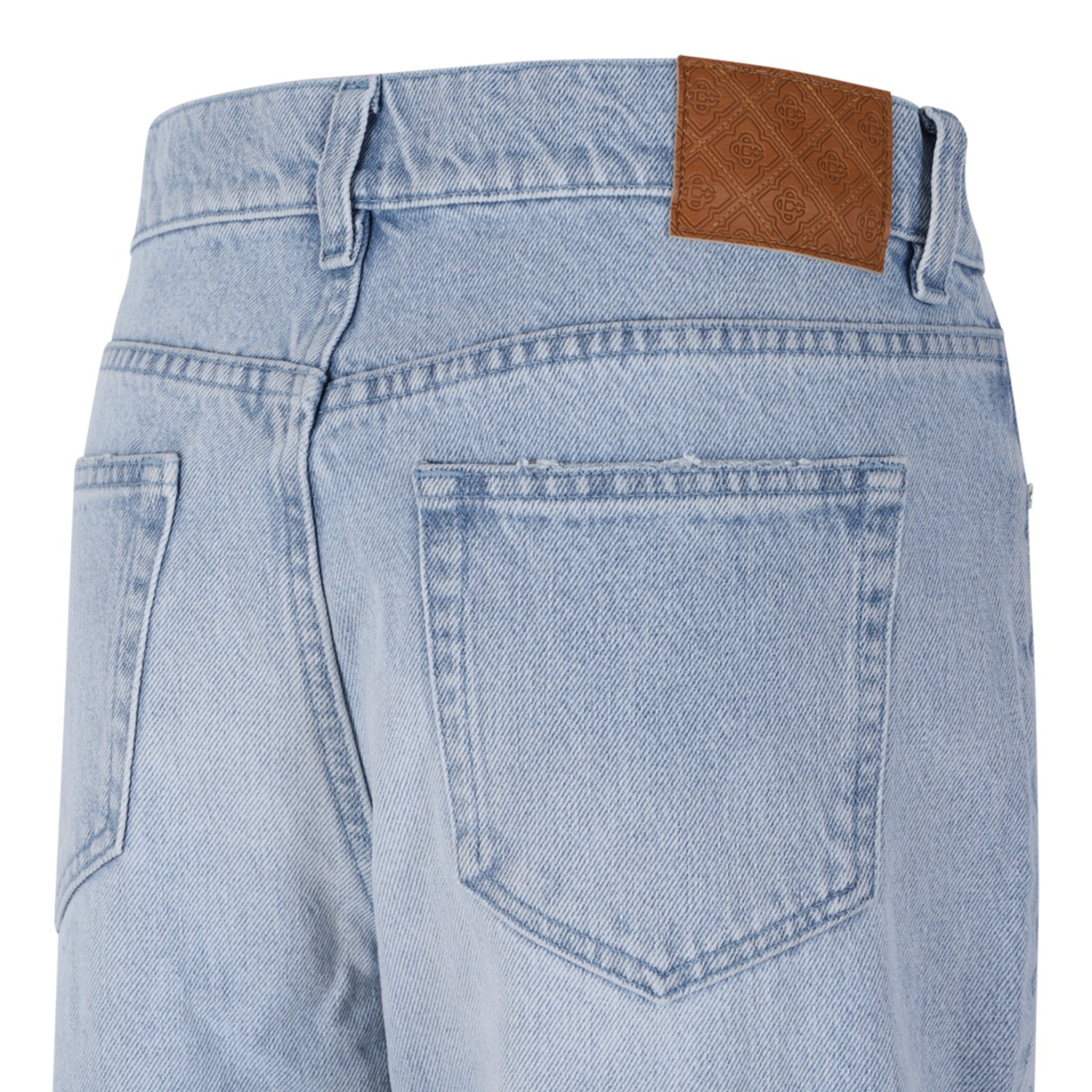 Casablanca Light Blue Patchwork Denim Jeans.