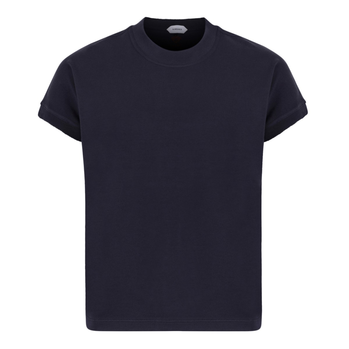 Versace Navy Blue Cotton T-Shirt.
