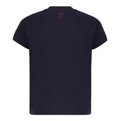 Versace Navy Blue Cotton T-Shirt. 2