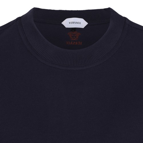 Versace Navy Blue Cotton T-Shirt.