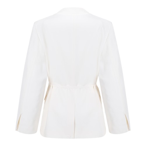 Selected White Tie-Waist Tailored Blazer. 2