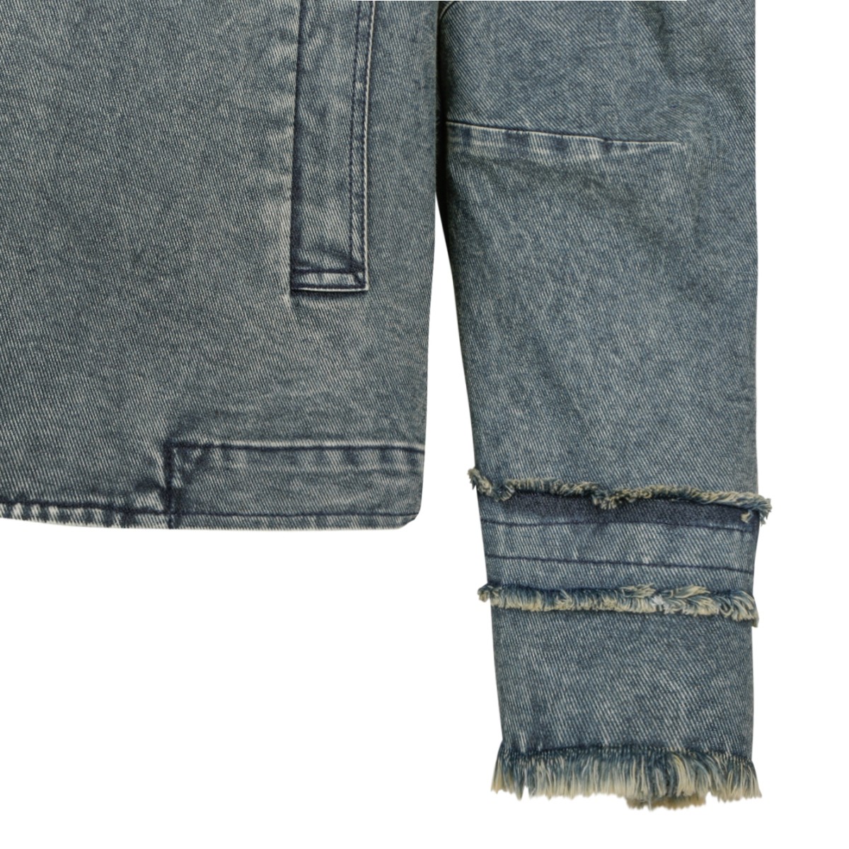 Hui Milano Blue Denim Embellished Wrap Jacket.