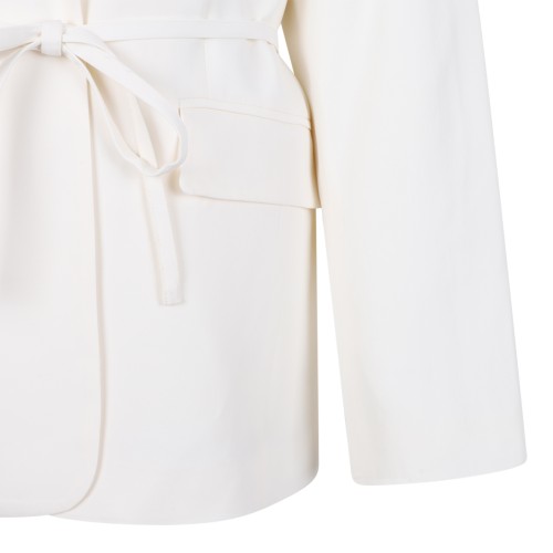 Selected White Tie-Waist Tailored Blazer.