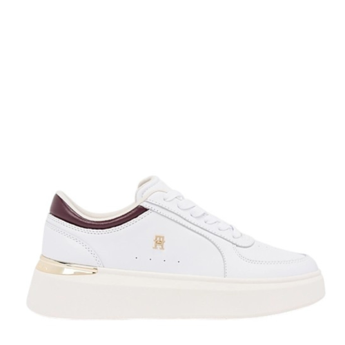 Armani White Leather Platform Sneakers. 