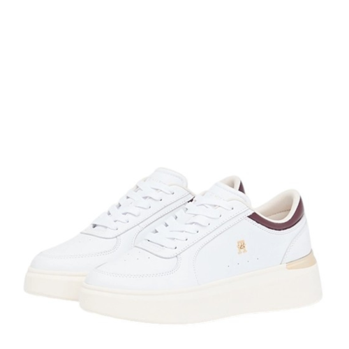 Armani White Leather Platform Sneakers.  2