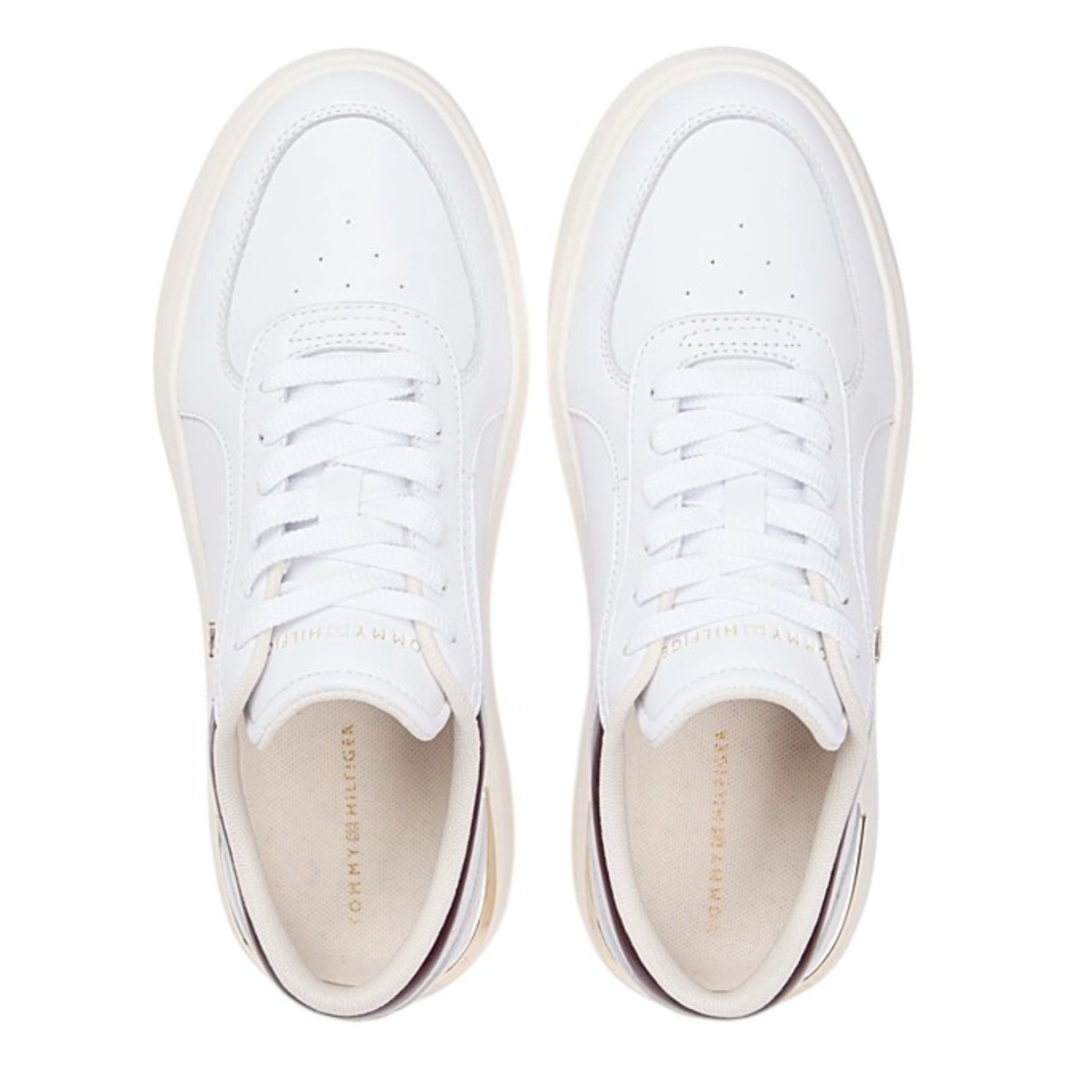 Armani White Leather Platform Sneakers. 
