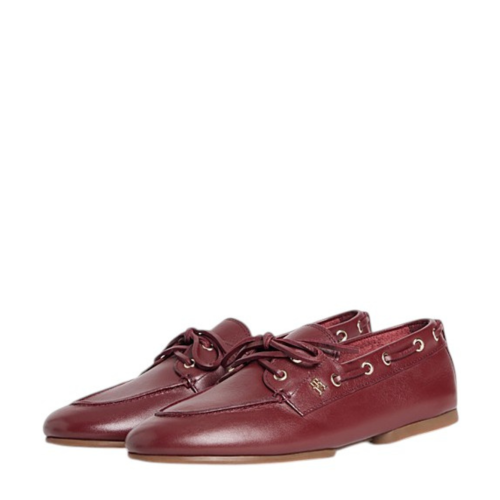 Tommy Hilfiger Burgundy Leather Boat Shoes. 2