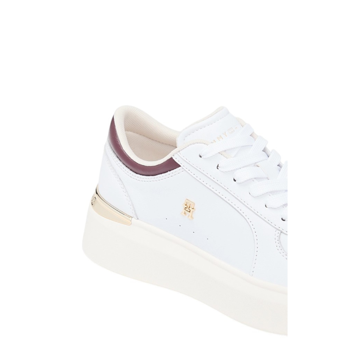 Armani White Leather Platform Sneakers. 
