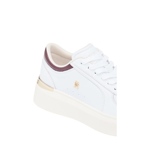 Armani White Leather Platform Sneakers. 