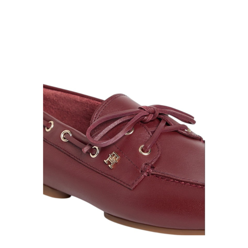 Tommy Hilfiger Burgundy Leather Boat Shoes.