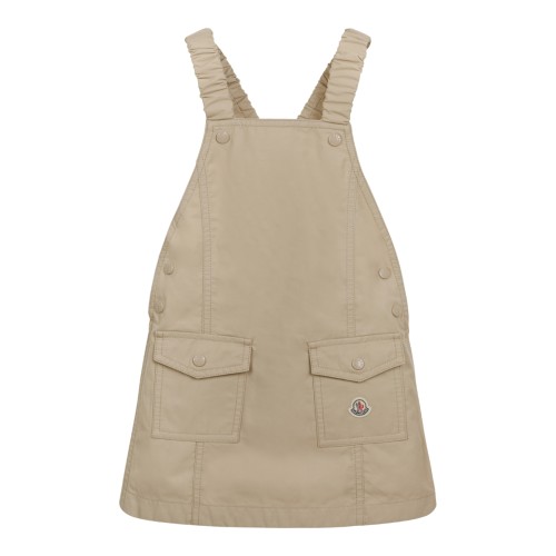 Moncler Kids Beige Utility Pinafore Dress.