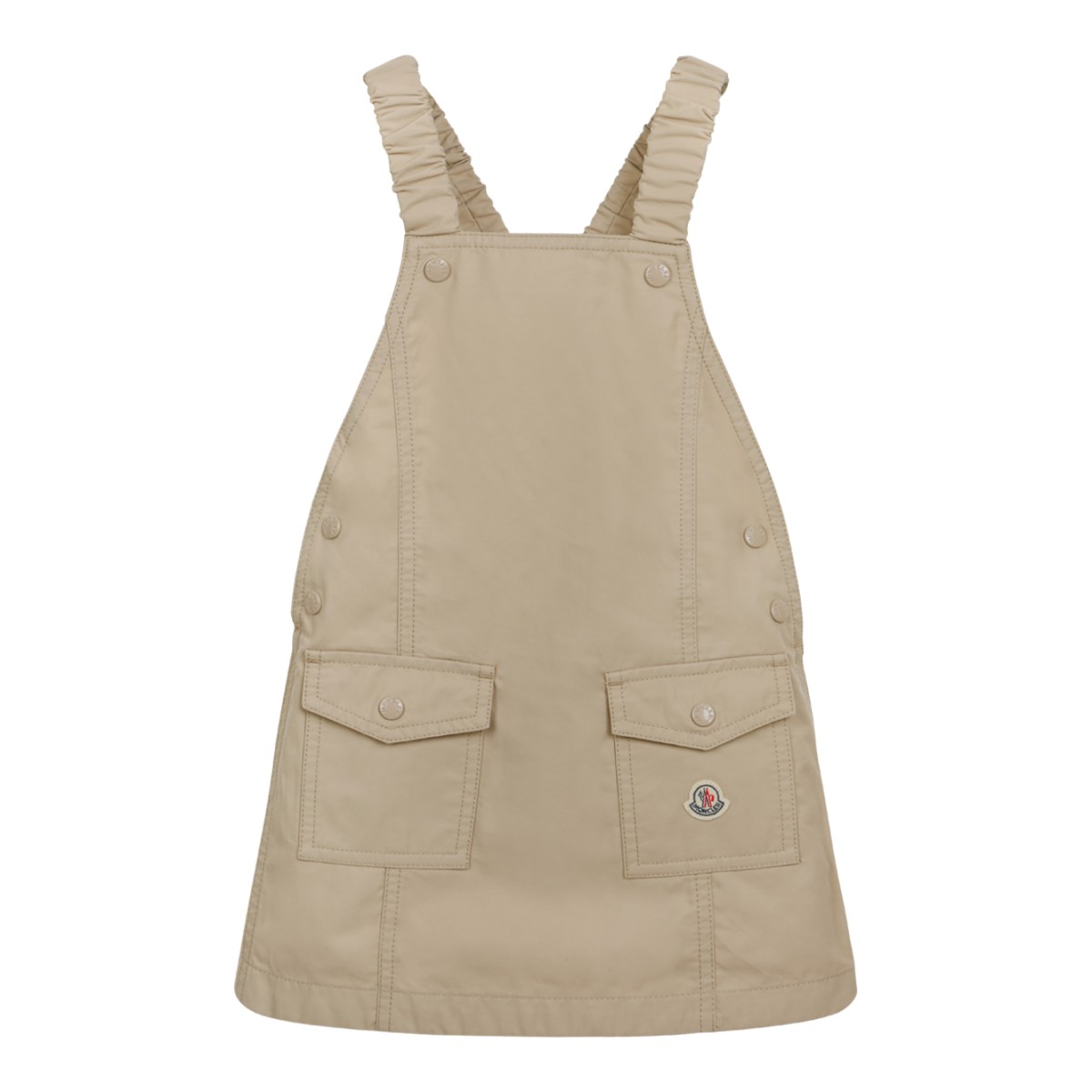Moncler Kids Beige Utility Pinafore Dress.