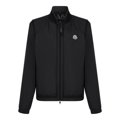 Moncler Black Zip-Up Technical Jacket.