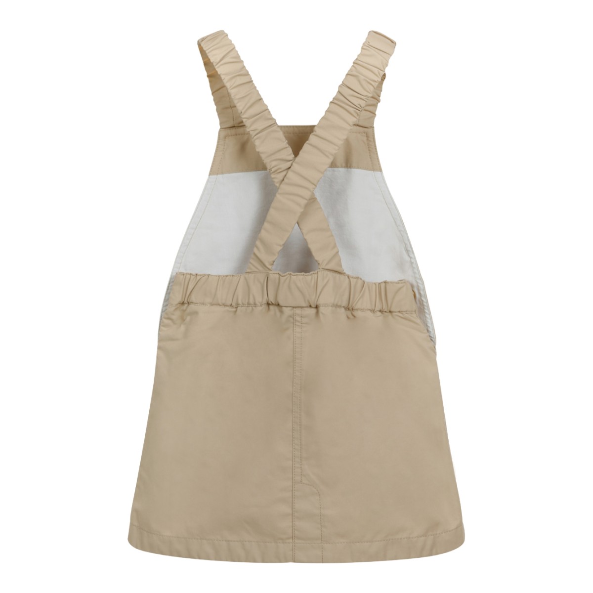 Moncler Kids Beige Utility Pinafore Dress.