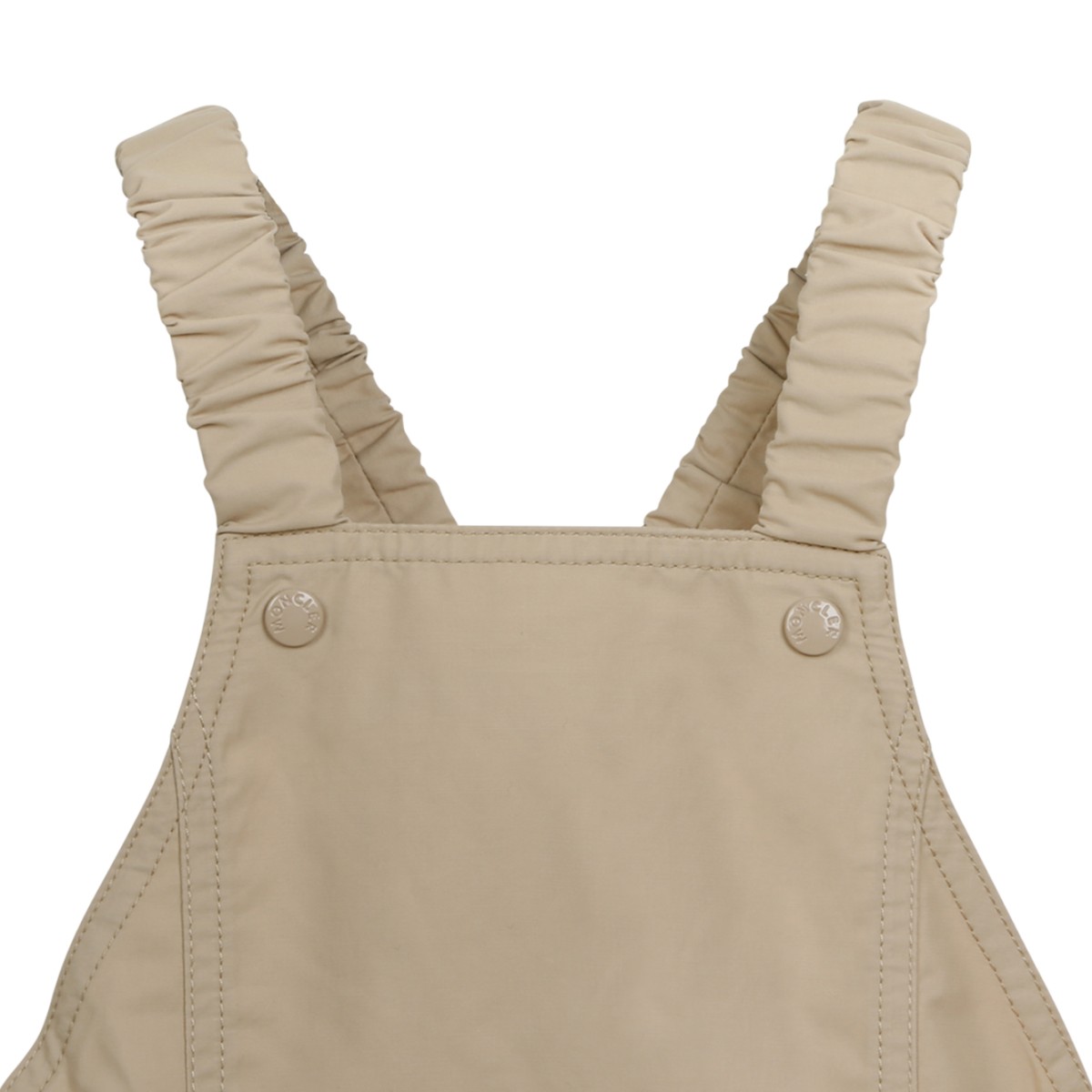 Moncler Kids Beige Utility Pinafore Dress.