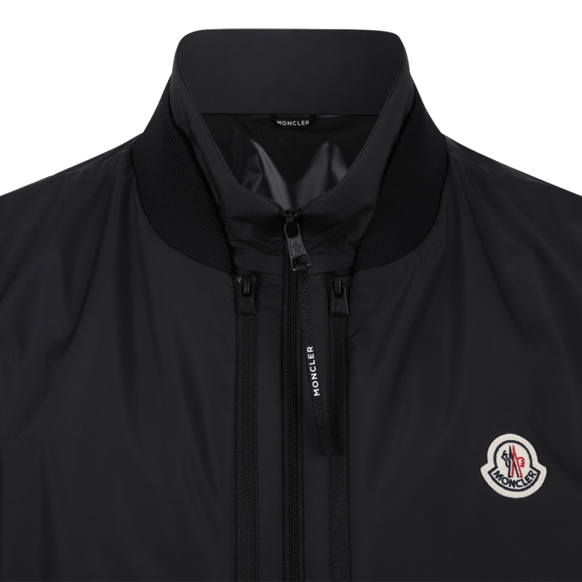 Moncler Black Zip-Up Technical Jacket.
