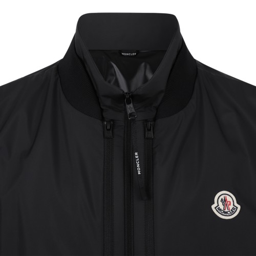 Moncler Black Zip-Up Technical Jacket.