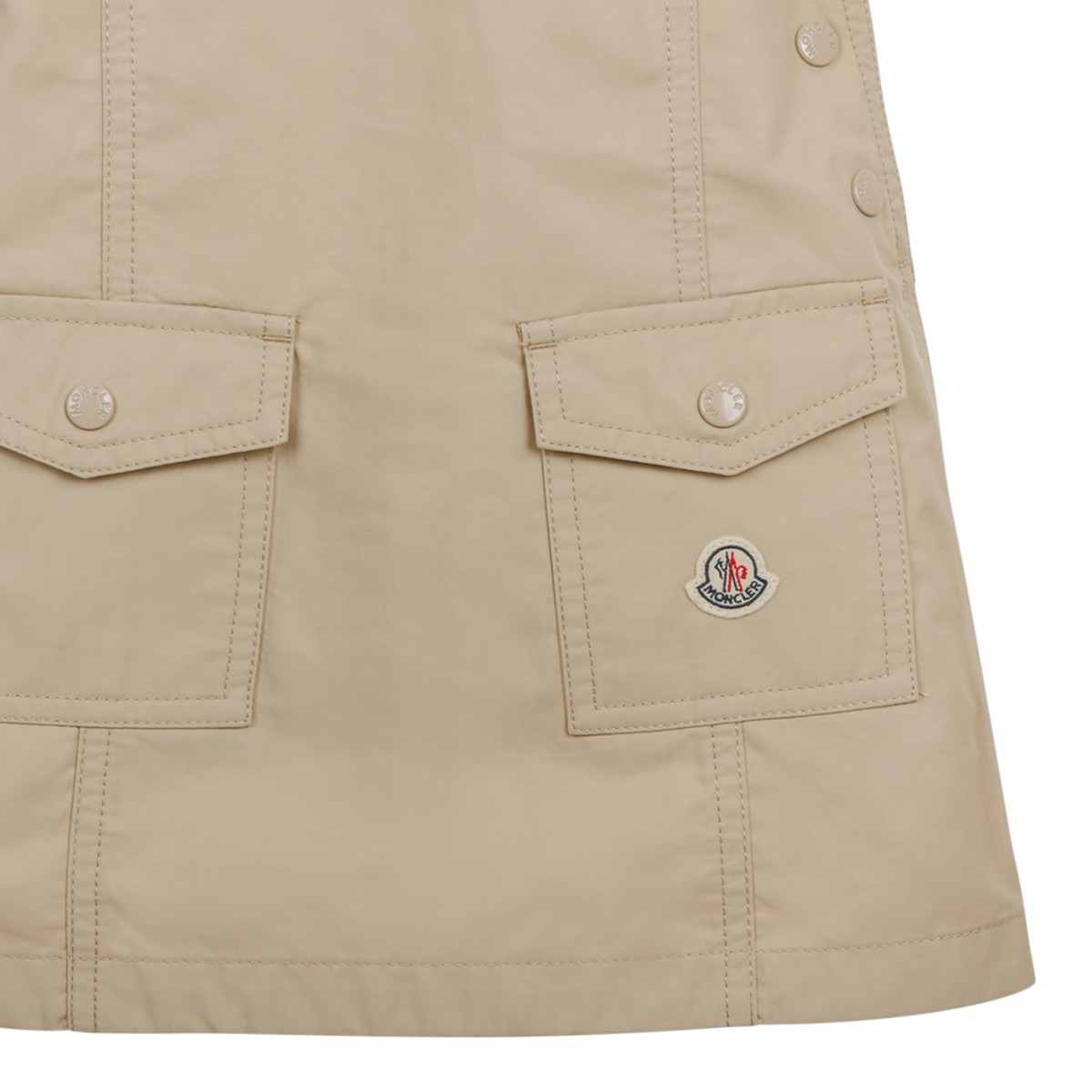 Moncler Kids Beige Utility Pinafore Dress.