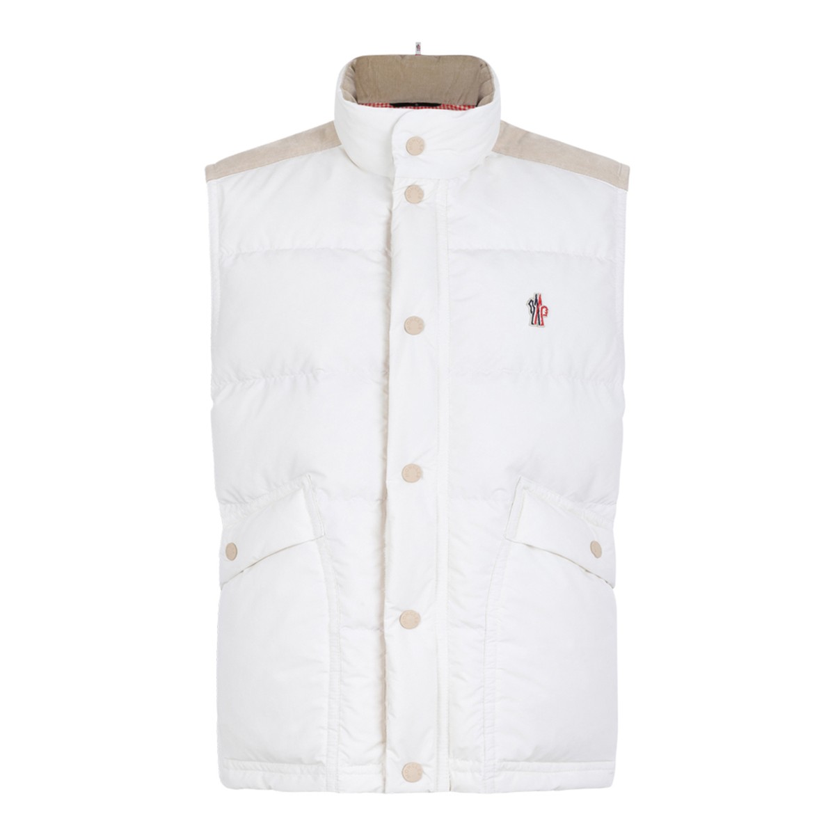 Moncler Grenoble White Quilted Down Vest.