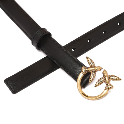Pinko Black Love Bird Buckle Belt.  2